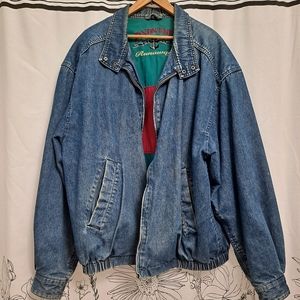 Lands' End men's LG 42-44 Denim Jean  Lined Jacket